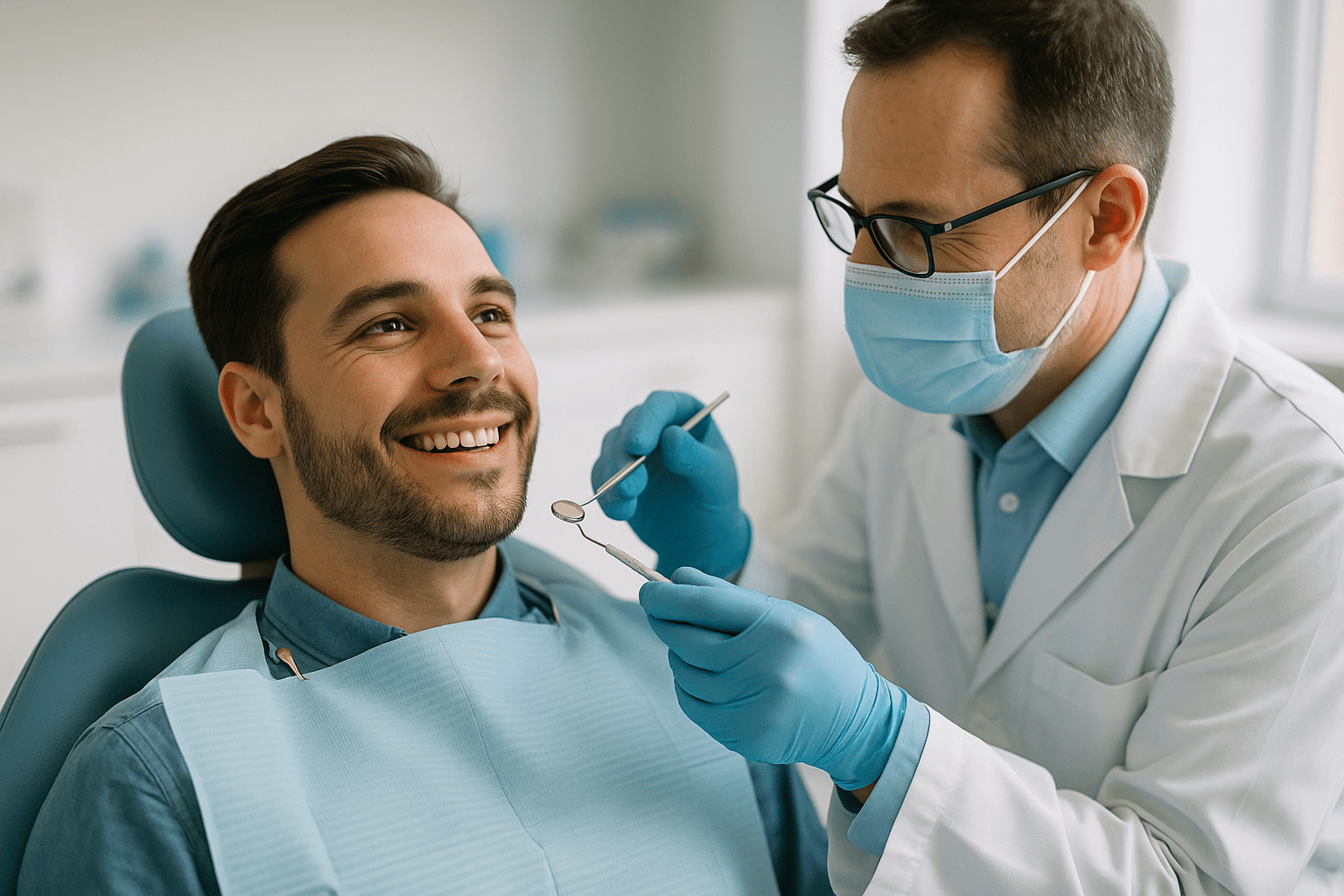 Paciente en revisión de odontología general en clínica