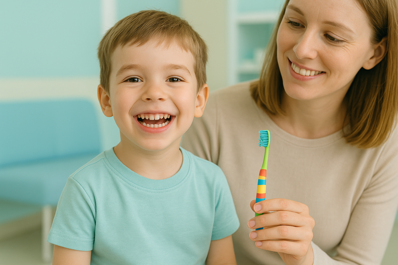 niño sonriendo visita clínica dental infantil hábitos salud bucal